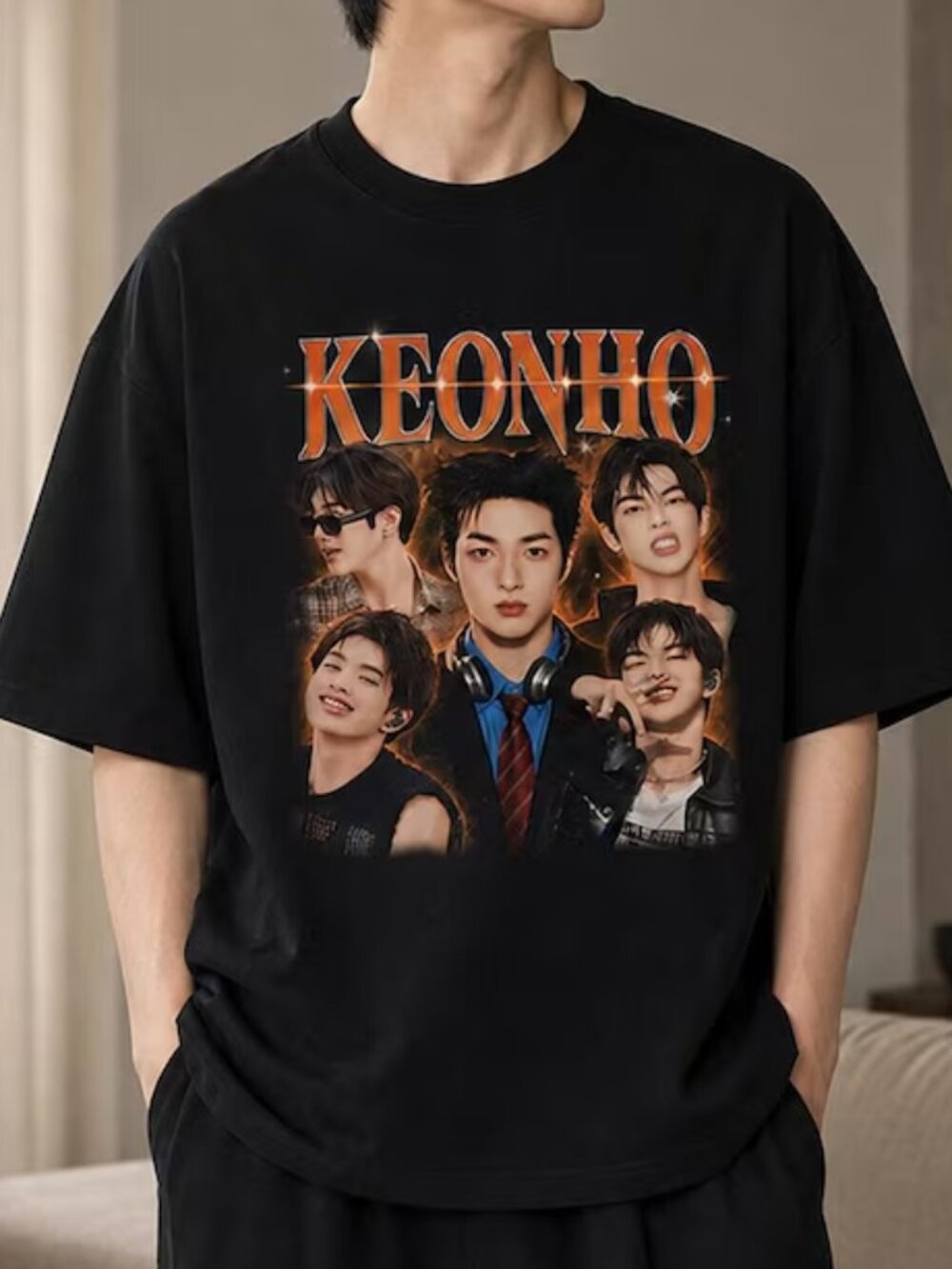 Keonho Graphic Vintage Black Unisex T-Shirt